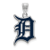 Rhodium Over Sterling Silver MLB Detroit Tigers LogoArt Enameled Pendant