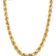 14k Yellow Gold 12mm Solid Diamond-Cut Rope 28 Inch Chain
