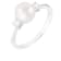 White Cultured Freshwater Pearl Ring Rhodium Over Silver