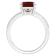 10x8mm Oval Garnet and 1/10 ctw Diamond Rhodium Over Sterling Silver Ring