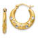 14k Yellow Gold and Rhodium Over 14k Yellow Gold 9/16" Satin
Diamond-Cut Hoop Earrings