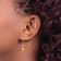 14k Two-tone Gold Puffed Dolphin Dangle Earrings