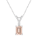 7x5mm Emerald Cut Morganite with Diamond Accent 14k White Gold Pendant
With Chain