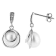 7-8mm white cultured freshwater pearl rhodium over sterling silver earrings