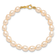 14K Yellow Gold Pink Freshwater Cultured Pearl 12 Inch Necklace, 5 Inch
Bracelet and Earring Set
