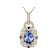 Ceylon Sapphire And Diamond Pendant Necklace In 14K Gold
