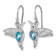 Rhodium Over Sterling Silver Crystal Inlay Hummingbird Dangle Earrings