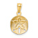 14k Yellow Gold Satin and Diamond-Cut Sand Dollar Pendant