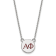 Rhodium Over Sterling Silver LogoArt Alpha Phi Small Enamel Pendant Necklace