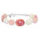 Sterling Silver Pink Agate/Quartz/Jade/Crystal with 1-inch Extension Bracelet