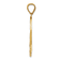 14k Yellow Gold Satin Diamond-Cut Crooked Heart Pendant