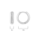 White Cubic Zirconia Platinum Over Sterling Silver Hoops 0.24ctw