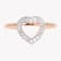 Lab Grown Diamond 10K Rose Gold Open Design Heart Shape Ring, 0.22ctw