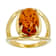 Amber Open Design Solitaire Ring In 18K Gold Over Sterling Silver