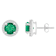 6mm Round Created Emerald And Created White Sapphire 10k White Gold Halo
Stud Earrings
