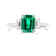Green Lab Created Emerald and Moissanite Rhodium Over Sterling Silver
3-Stone Ring