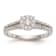 Rhodium Over 14K White Gold Diamond Cluster Engagement Ring 0.47ctw