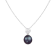 7-8mm Black Cultured Freshwater Pearl Sterling Silver Pendant W/Chain