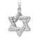 Rhodium Over 14k White Gold Polished and Textured Solid Star of David Pendant