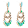 Barse Jewelry Blue and Lime Composite Turquoise Gold Tone Legacy Dangle Earrings