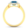 2.17ctw London Blue Topaz and Diamond 14K Yellow Gold Halo Ring