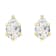 6x4mm Pear Shape White Topaz 10k Yellow Gold Stud Earrings