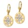 14k Yellow Gold and 14k White Gold Nautical Compass Dangle Earrings