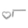 Rhodium Over 14k White Gold Diamond Heart Stud Earrings