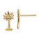 14k Yellow Gold Textured Mini Palmetto Palm Tree Stud Earrings