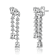 CZ Tiered Drop Earrings In Rhodium Over Brass