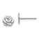 Rhodium Over 14k White Gold Polished Rose Post Earrings