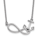 Rhodium Over Sterling Silver Anchor and Eternity Symbol 17 + 1 Inch Necklace