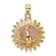 14k Two-tone Gold Polished and Textured Sunflower Pendant
