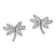 Rhodium Over Sterling Silver Cubic Zirconia Dragonfly Post Earrings