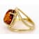Amber Open Design Solitaire Ring In 18K Gold Over Sterling Silver