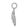 Rhodium Over Sterling Silver Polished Lions Paw Shell Pendant