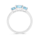Rhodium Over Sterling Silver Paraiba Blue Apatite 3-Stone Ring
