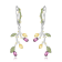 Rhodolite and Green Nanocrystal Rhodium Over Sterling Silver Leaf Earrings