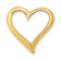 14k Yellow Gold Reversible Large Floating Heart Slide Pendant