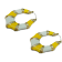Gold Tone Yellow and White Enamel Earring