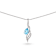 Natural Sky Blue Topaz Sterling Silver Pear Shape Pendant with Chain