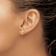 14k Yellow Gold Polished and Textured Cross Stud Earrings