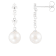White Cultured Freshwater Pearl 14k White Gold Earrings 7-7.5mm