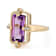 Amethyst Rectangular Octagonal And White Zircon Ring In 18K Gold Over
Sterling Silver 3.44ctw