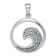 Rhodium Over Sterling Silver Polished Cubic Zirconia Wave Pendant
