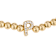 Initial P CZ Beaded Bracelet Set In 14K Gold Over Brass 0.12ctw