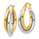 14k Two-tone 11/16" Double Hoop Earrings
