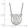 Rhodium Over Sterling Silver MLB LogoArt Houston Astros Pendant Necklace