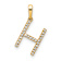 14k Yellow Gold Diamond Letter H Initial Pendant