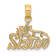 14k Yellow Gold Textured #1 Sister Pendant